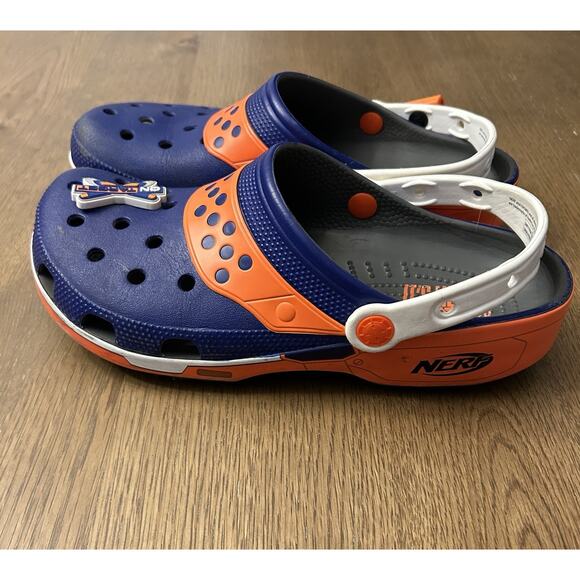 Crocs X NERF Classic Clog NERF Blaster Dart Unisex M 8/ W 10 Royal Blue Orange